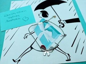 100% Genuine Tiffany & Co Love Bug Butterfly Bracelet 6.5, 7inches - Silver Gold - Picture 1 of 4
