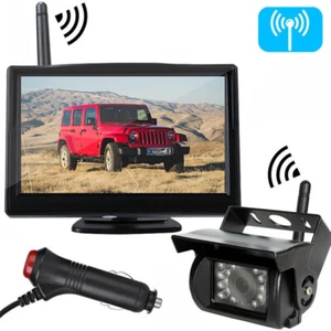 Wireless 5'' Monitor IR Rear View Backup Camera System 12-24V Truck RVs Caravan - Picture 1 of 24