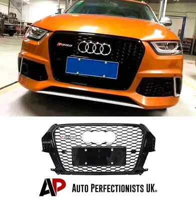 AUTO PERFECTIONISTS UK Audi RSQ3 Style Q3 SQ3 Front Main Grille Gloss Black Honeycomb Mesh Grill 13-16