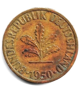 1950 10 Pfennig Coin Germany-Federal Republic Bundesrepublik Deutschland KM# 108 - Picture 1 of 2