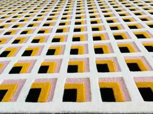 Alfombra acolchada de lana hecha a mano alfombra de diseño alfombras de varios colores - Imagen 1 de 5