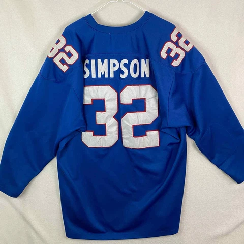 Mitchell Ness OJ Simpson Buffalo Bills #32 Throwback Jersey 56 Stitched L/S NFL Cover