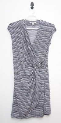 Vestido Tommy Bahama Talla Grande Clara Below The Surf Imitación Envolvente Vestido Azul Marino Blanco Foto 1 de 4