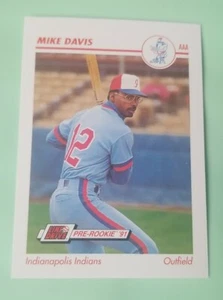 1991 Line Drive AAA #180 Mike Davis - Indianapolis Indians  - Picture 1 of 2