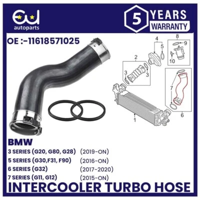 CHARGING AIR HOSE FOR BMW 5 SERIES 330D 530D 540D 730D XDRIVE G20 G21 G30 3.0 - Image 1 of 4