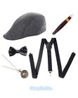SN-A3-4 1920s 20s Gangster Beret Hat Braces Tie Cigar Gatsby Costume Accessory
