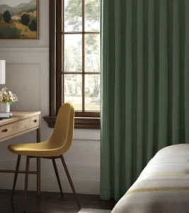 1 Threshold Blackout Velvet Window Curtain Panel Green 84”L NWOP - Picture 1 of 5