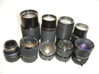 Olympus OM mount lens lot - 9 lenses for parts / repair - Image 1 of 4