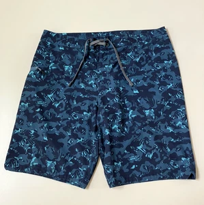 Bañador prAna Fenton Boardshort gris azul para hombre talla 34 entrepierna 9 pulgadas - Imagen 1 de 7