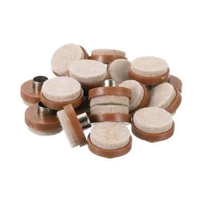 24 Piezas Almohadillas de Fieltro para Clavos 0.98" Almohadillas Redondas para Muebles Silla Deslizables, Marrón Foto 1 de 4