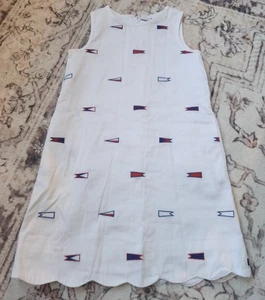 Classic Prep Rowayton, CT. Jugend Gr. 7 weiß, rot & blau ärmelloses Kleid - Bild 1 von 5