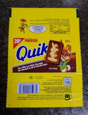1992-93 RARE Nestlé Quick Chocolate Bar Wrapper CANADA , Short-lived Bar - Image 1 of 2