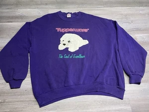 Vintage 90s Womens Tupperware T-Shirt Baby Seal Cute Puff Paint Animal Sz 2X USA - Picture 1 of 6