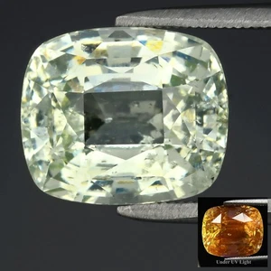 π 8.07ct Natural Fluorescent Mint Green Grossular Garnet Gemstone (UV Reactive) - Picture 1 of 5