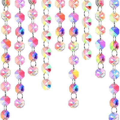 66 ft Crystal Garlands Glass Octagon Bead Strands for Wedding Chandelier Deco... - Image 1 of 4