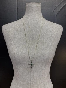 Sterling 30-Inch Chain with Cross #4811 - Picture 1 of 7