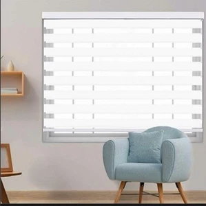 LUCKUP Tende Zebrate per Finestre Tende a Rullo Doppio con Copertura Valance Giorno e Ni - Foto 1 di 10