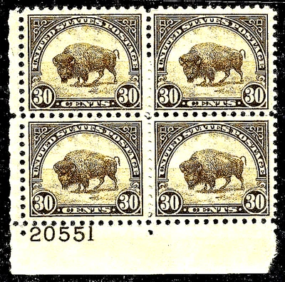 🚩U.S. STAMP #700 Mint NH Plate Block 20551 - 1931 30c Bison, Rotary  - Image 1 of 2