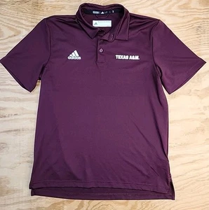Texas A&M Aggies Logo Purple Adidas Lightweight Polo Shirt Mens Large - Picture 1 of 8