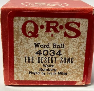QRS Player Piano Word Roll 4034 The Desert Song Waltz Romberg  - Picture 1 of 4