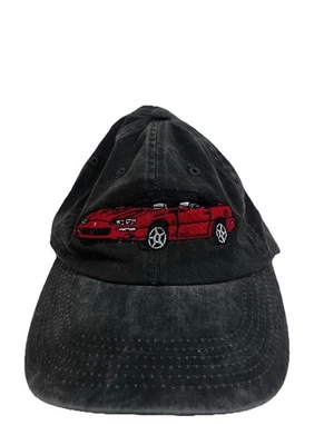 Vintage Look Gris Rojo CORVETTE Bordado, Correa Ajustable Sombrero, Autoridad Portuaria  Foto 1 de 4