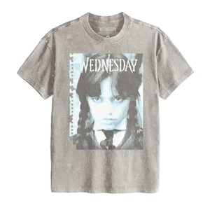 MITTWOCH T-SHIRT HALLOWEEN BLAU MITTWOCH POSTER UNISEX BOYFRIEND TEE - Bild 1 von 2