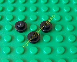 3 X Lego 4073 Plate, Round 1 x 1 Straight Side (black) - Imagen 1 de 1