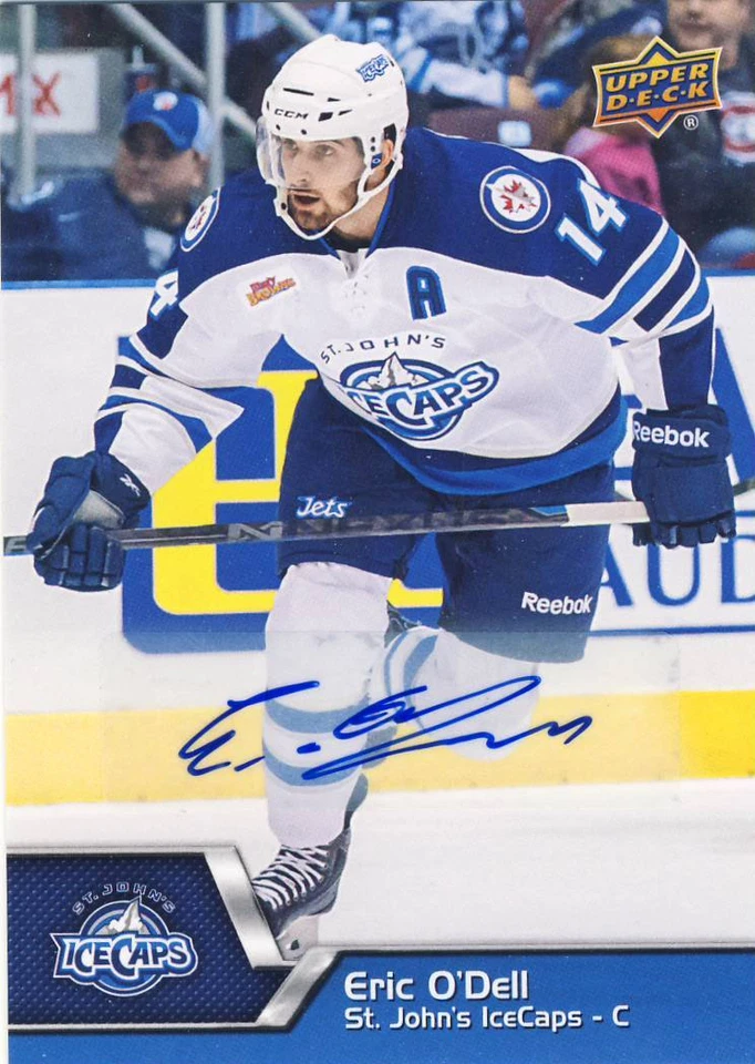 2014-15 Upper Deck AHL ERIC O'DELL Autograph Auto Rookie #73 IceCaps Jets - Image 1 of 1