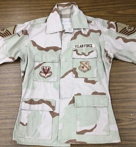 USAF Issue DCU Desert Camo Blouse Patched 111th Fighter Wing SM REG OIF OEF - Picture 1 of 9