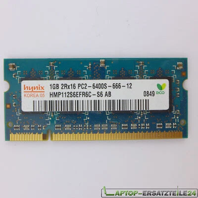 1 GB DDR2 SDRAM PC2-6400 (DDR2-800) HYMP112S6EFR6C-S6 AB SO DIMM 200-pol. ram ME - Imagen 1 de 3