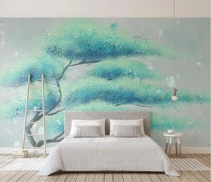 3D Art Blue Tree J528 Wallpaper Mural Wall Print Wall Wallpaper Murals US Erin - Picture 1 of 12