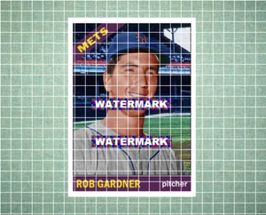 Rob Gardner New York Mets 1966 Stil individuelle Baseball Kunstkarte - Bild 1 von 2