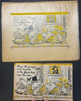 1934 LITTLE GOOSIE GOSLING by Helen & Alf Evers ORIGINAL ILLUSTRATION Paintings Foto 1 de 4