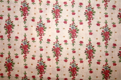 АНГЛИЙСКАЯ ОСЕННЯЯ ЦВЕТОЧНАЯ ПОЛОСА В РОЗУ ОТ MICHAEL MILLER - 100% ХЛОПОК ТКАНЬ - Изображение 1 из 4