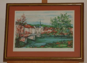 Jeanin Kostia B Blancheteau French Town Scene Cityscape Lim Ed Lithograph Signed - Picture 1 of 12