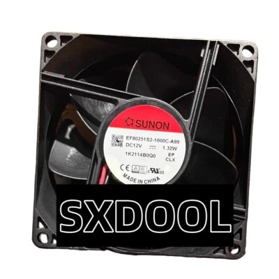SUNON EF80251S2-1000C-A99 80mm x 80mm x 25mm 12V Cooling Fan, 1.32W, 2900RPM - Image 1 of 3