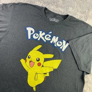 Pokemon Shirt Mens 2XL Gray Yellow Pikachu Nintendo Pocket Monster Retro - Picture 1 of 8