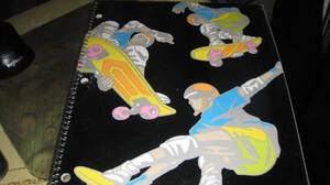 Large New Vintage Sanrio Skate Board Spiral Notebook for Binder 1989 1990 LOOK! - Picture 1 of 4