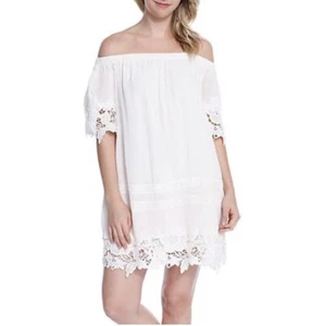 Taylor & Sage OTS Dress Sz XL Ivory Floral Crochet Trim Coquette Angelcore - Picture 1 of 9