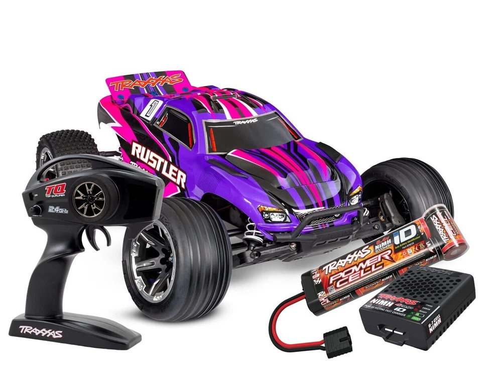 Traxxas Rustler RTR HD pink mit Akku und USB-C Ladegerät TRX37254-8-PINK  - Bild 1 von 4