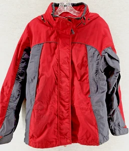 Columbia Core Interchange Parka Mantel Damen M rot grau Kapuze durchgehender Reißverschluss - Bild 1 von 19