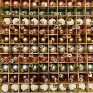 100 MINI GLAS WEIHNACHTSKUGEL ORNAMENTE GLÄNZEND SATIN MATT GLITZER NEUTRALE FARBE - Bild 1 von 11