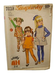 Pantalones Simplicity 7833 Niñas Top Jersey Talla 3 Patrón Corte Sobre Dañado - Imagen 1 de 4