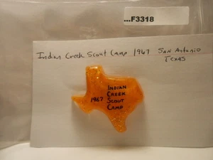 INDIAN CREEK SCOUT CAMP 1967 SAN ANTONIO, TEXAS NECKERCHIEF SLIDE F3318 - Picture 1 of 1