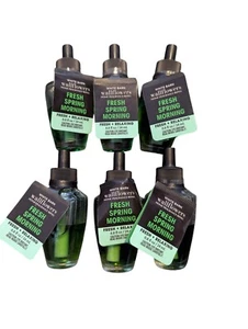6 Bath Body Works FRESH SPRING MORNING Wallflower Home Scent Oil Refill Bulb - Picture 1 of 2