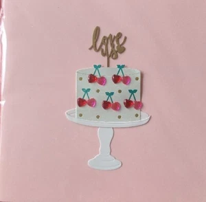 PAPYRUS GEMMED KIRSCHEN AUF TORTE VALENTINSTAGSKARTE - Bild 1 von 2