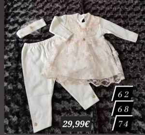 baby Festliches Kleid 62, 68, 74 mit Haarband 3teilig Mädchen Girl - Bild 1 von 1