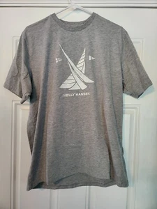 Helly Hansen Men's XL Extra Large Vinyl Distressed Boat Logo Gray White T-Shirt - Picture 1 of 4