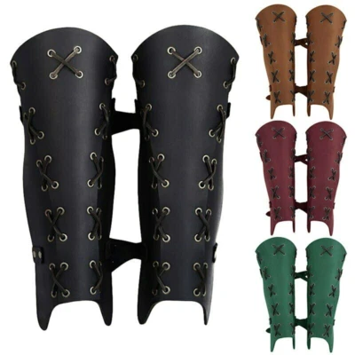  Half Chaps Caballero Vikingo Espinilla Armadura Arquero Medieval Samurai Polaina Hombres  Foto 1 de 4