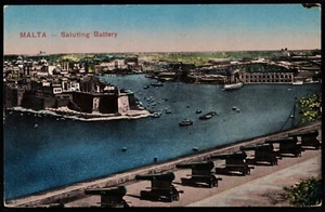 Saluting Battery Grand Harbour Valletta Malta Postcard - Picture 1 of 2